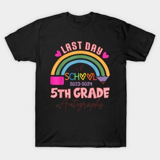 Last Day Of School Autograph 5Th Grade Graduation Boys Girls T-Shirt